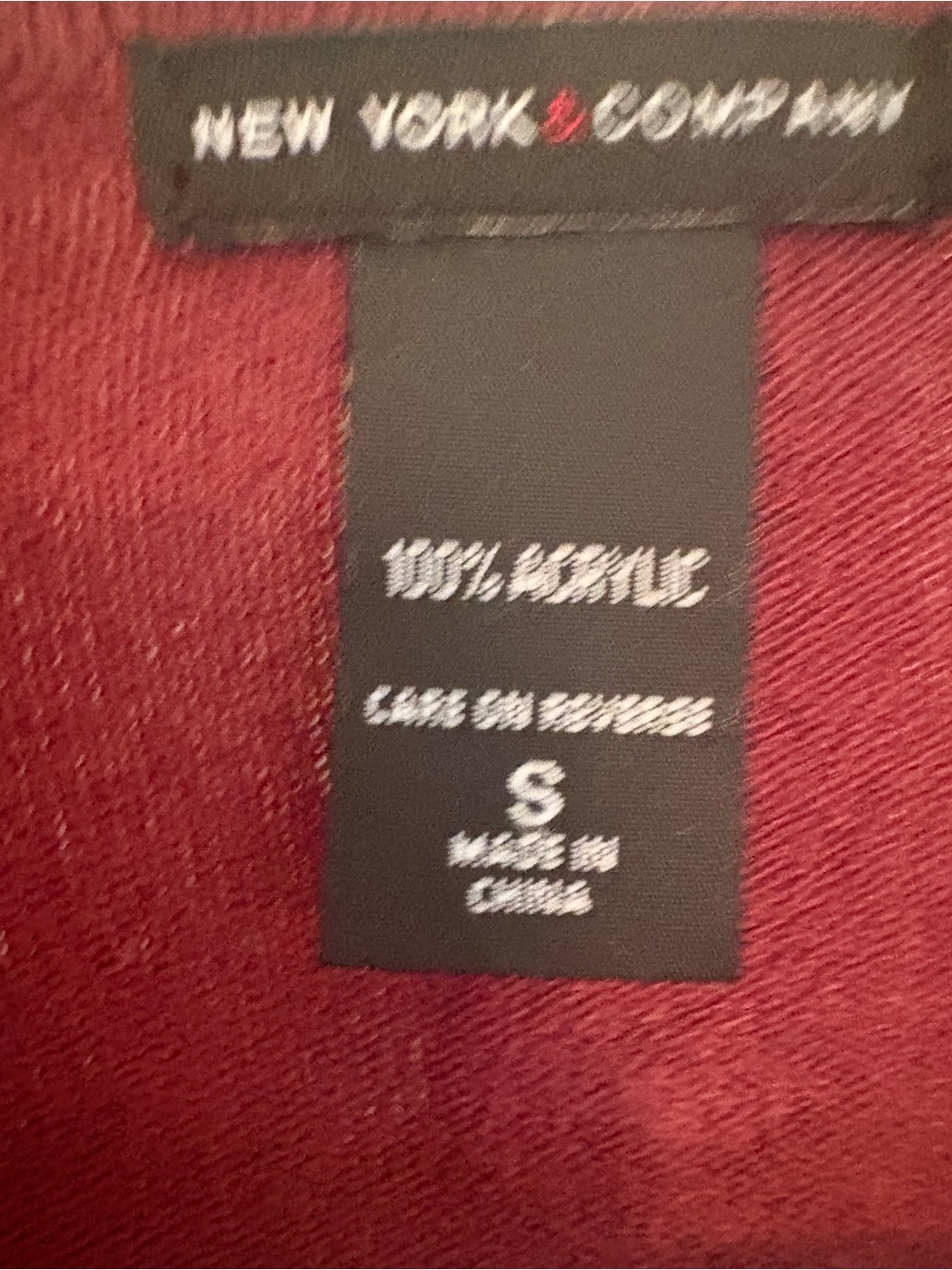 New York & Company Burgundy Cardigan with Pink Marble Tank - Picture 2 of 3